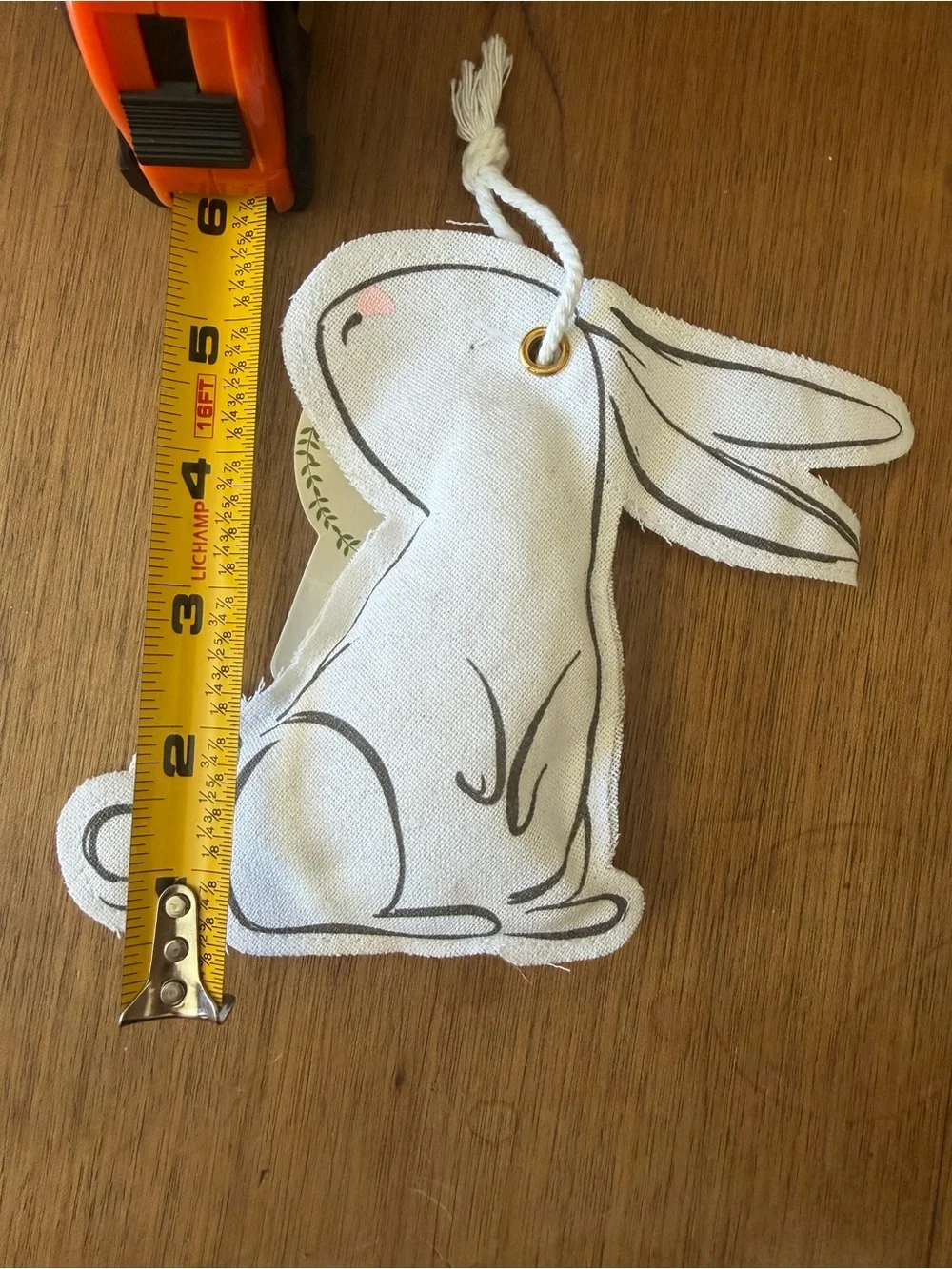 White Fabric Bunny Sachet - Neutral Decorative Accent canvas hanger
